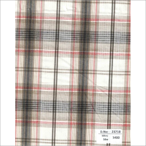 23718 58 Inch Mill Made Checks Fabrics - 3400 Mtrs | Cotton Material, Plain Pattern, Textiles Use, Versatile Other Style, Smooth Texture