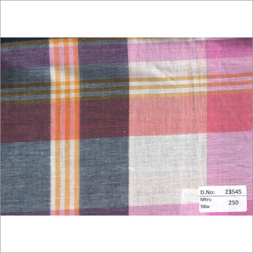 Pink 23545 58 Inch Mens Mill Made Check Shirts Fabrics - 250 Mtrs