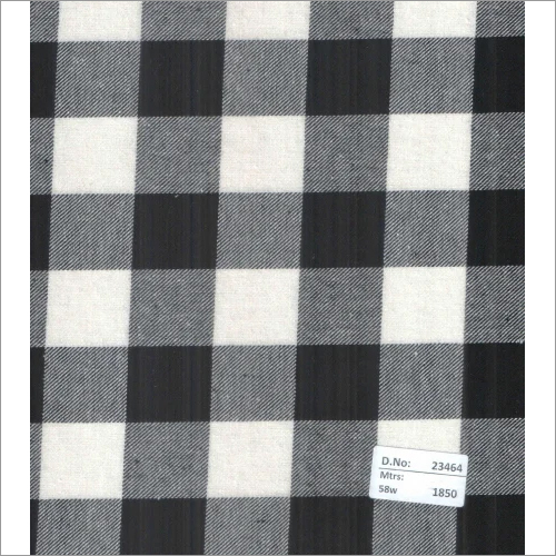 23464 58 Inch Twill Checks Fabrics - 100% Cotton 58 Inch Width Black Color | Yarn Dyed Fabric Quick Dry Feature