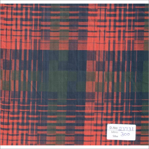 23731 58 Inch Twill Checks Fabrics - 100% Cotton, 300 Mtrs | Red Yarn Dyed, Washable Fabric Suitable for All Seasons