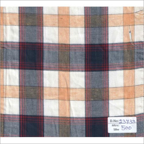 Cotton 23733 58 Inch Yarn Dyed Twill Checks Fabrics - 500 Mtrs