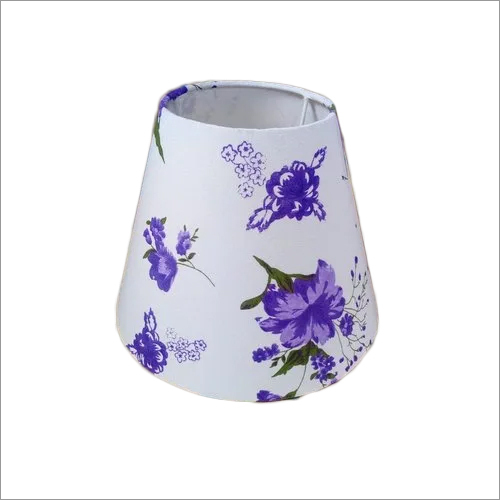 White-Purple Floral Print Lamp Shade