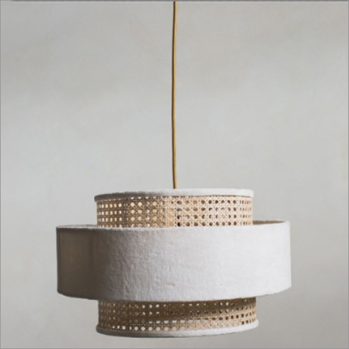 Brown Hanging With Fabric Lamp