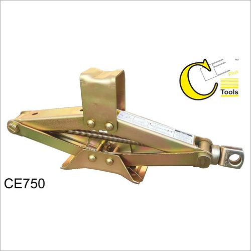 CE750 E-Rickshaw Scissors Jack - Mild Steel, 480mm Height, Golden Color | 1.2 Tonne Load Capacity, Heavy Duty, Low Maintenance, Long Service Life