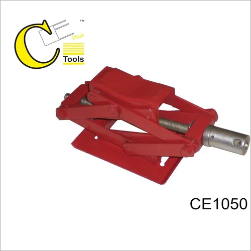 CE1050 12 Patti Multipurpose Scissors Jack - Mild Steel, 450 mm Height, Red Color, 2 Tonne Lifting Capacity | Robust Metal Structure, Skid-Proof Platform