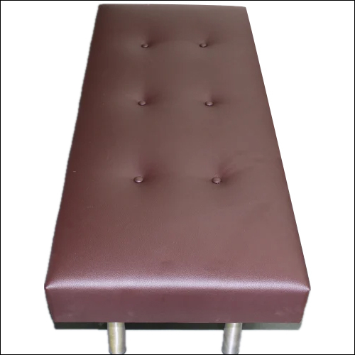 Polished Leather Bench Stainless Steel Leg