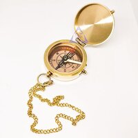 Brass Beautiful Personalized Engraved Pocket compass With Chain