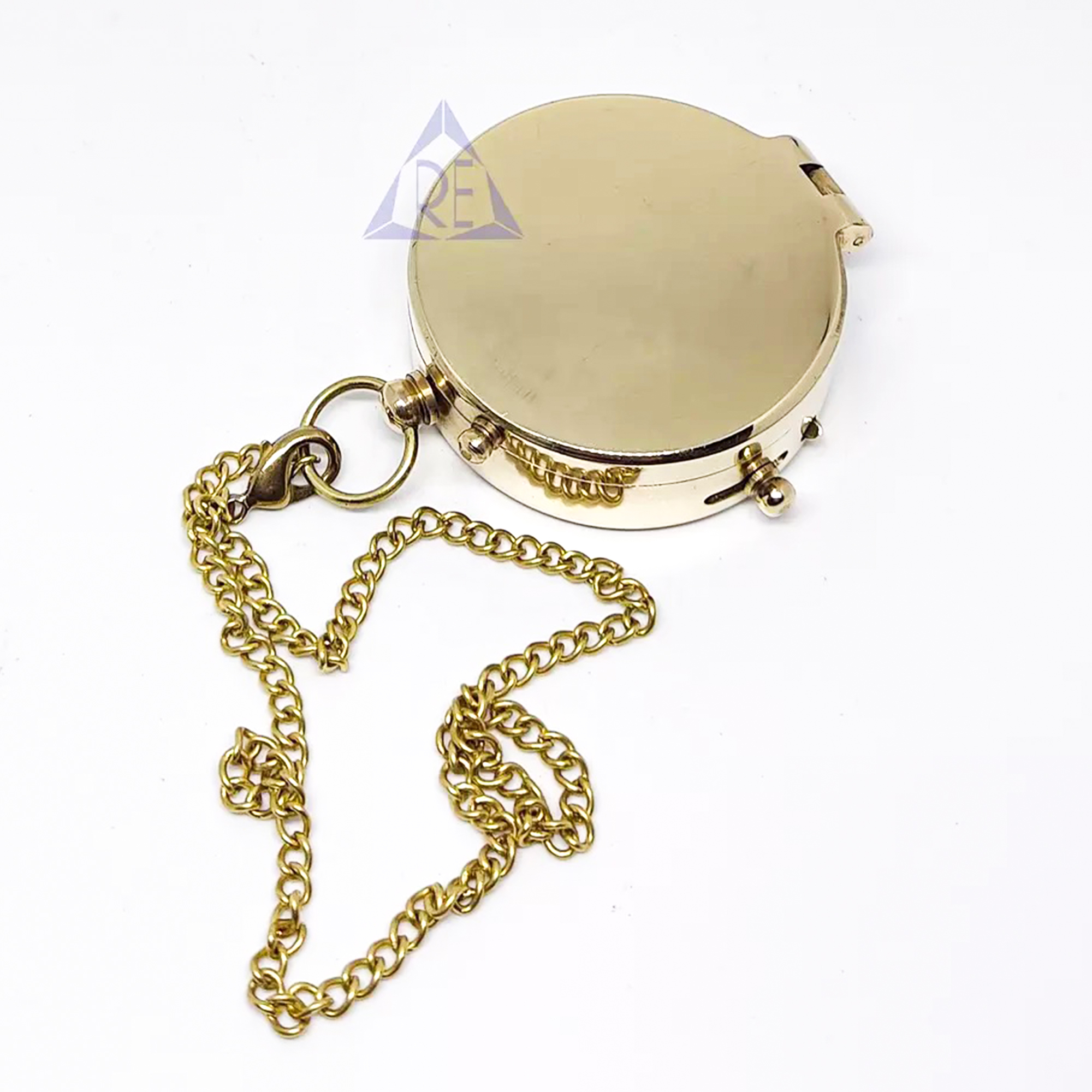 Brass Beautiful Personalized Engraved Pocket compass With Chain