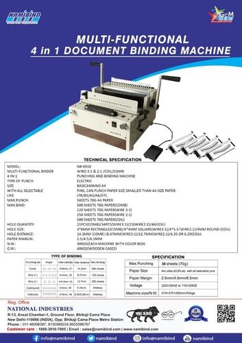  स्वचालित मल्टी डाई चेंजेबल मशीन 4:1 Nb 6918