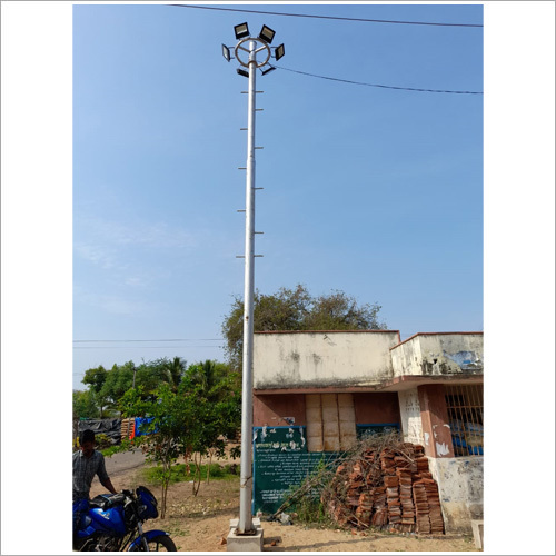 Silver Steel Mini High Mast Lighting Pole