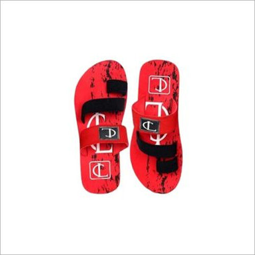 Red Putul Men Leather Slipper Durable