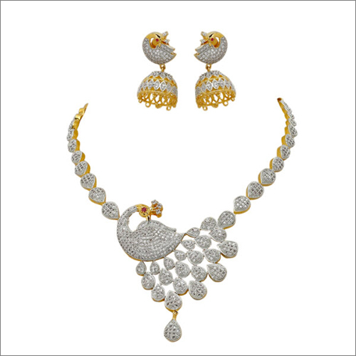 Necklace And Earring - Gold Jewelry Set with Zircon Stones | Elegant Gift for Women, Perfect for Parties