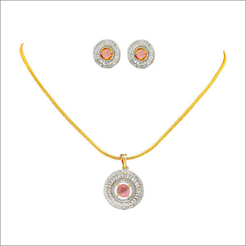 Gold jewellery pendant with earring set Stock Photo  Alamy
