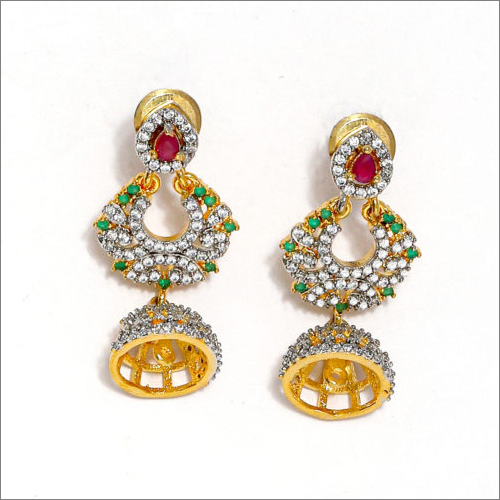 Gold Plated With Stone Earring Gender: Women