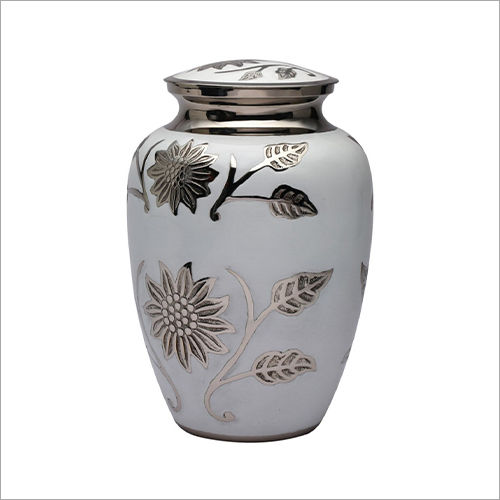 White Brass Cremation Urn