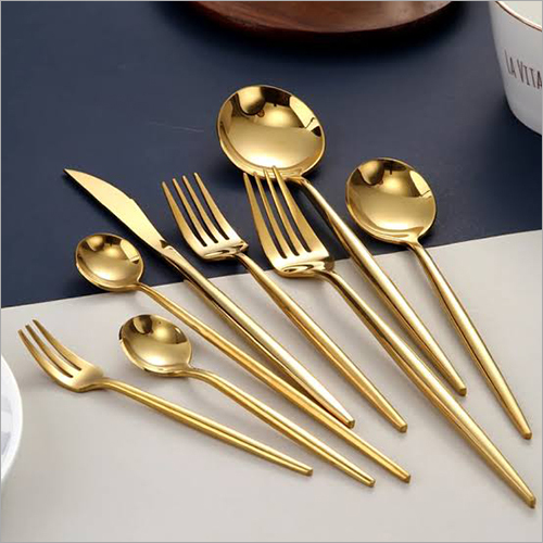Steel Cutlery With Gold Finish
