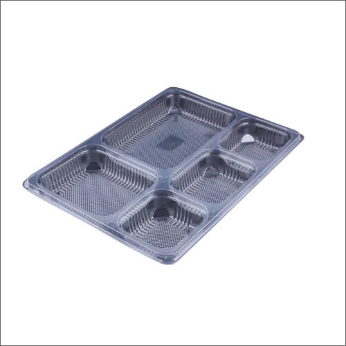 Transparent Five Compartment Food Tray