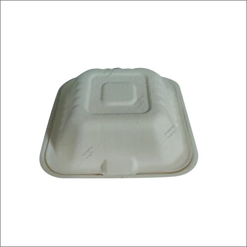 White Bagasse Clamshell Box