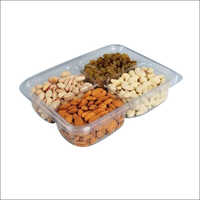 Plastic Dry Fruit Box - 500 Gms Capacity, Transparent Material , Glossy Lamination Finish, Rectangular Shape For Food Storage