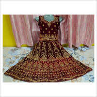 Dry Cleaning Red Printed Lehenga