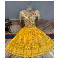 Washable Yellow Satin Dress