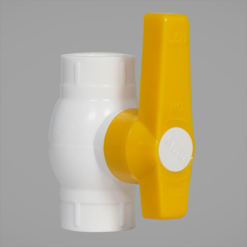 UPVC Solid Ball Valves Apple Cut - Heavy Duty White Plastic, Polished Finish | Industrial Use, Designed for Water Media in Chemical & Beverage Industries