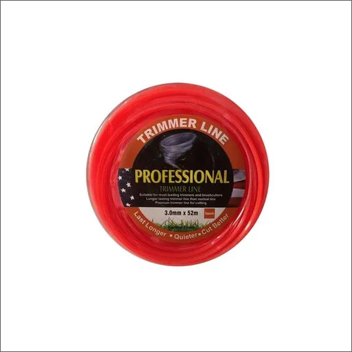 3.0 mm Nylon Trimmer - Nylon Material, 52 m Length, Red Color | Ideal for Agriculture, Round Shape, Low Noise Cutting