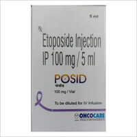 Etoposide Injection - 100 Mg, Tan Liquid In 5 Ml Vial | Antineoplastic For Cancer Treatment, Strong Smell, Shelf Life 24 Months