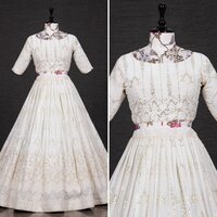 Women Georgette Sequins and Thread Embroidery Work Lehenga Choli...