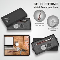2 in 1 Pen Keychain Combo Gift Set Sr 101 Citrine