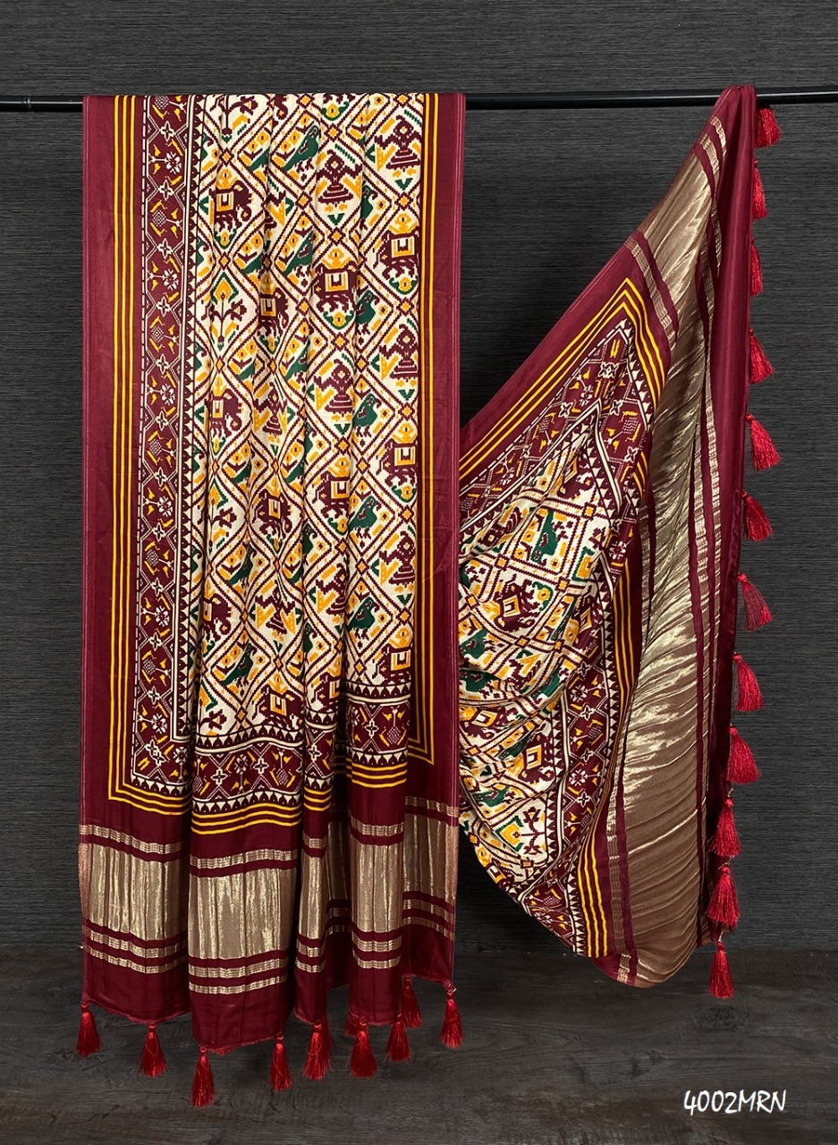 Women Pure Gaji Silk And Patola Digital Print Dupatta...