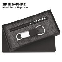 2 in 1 Pen Keychain Combo Set Sr 111 Saphire