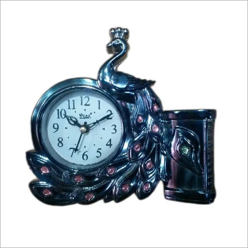 Pen Stand Table Clock - Plastic, Polished Surface | Fashion Design, Elegant Appearance, High Resilience, Longevity