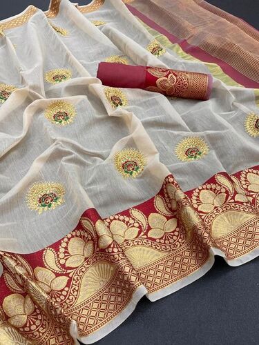 Arohi White Cotton Silk