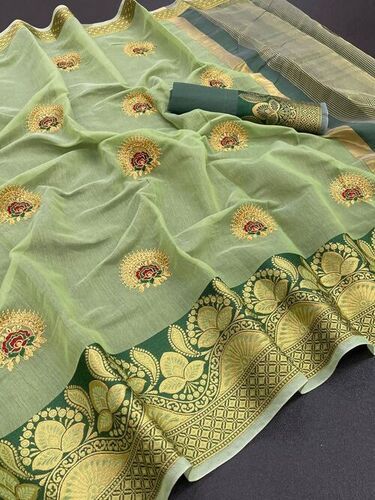 Casual Arohi Pista Cotton Silk