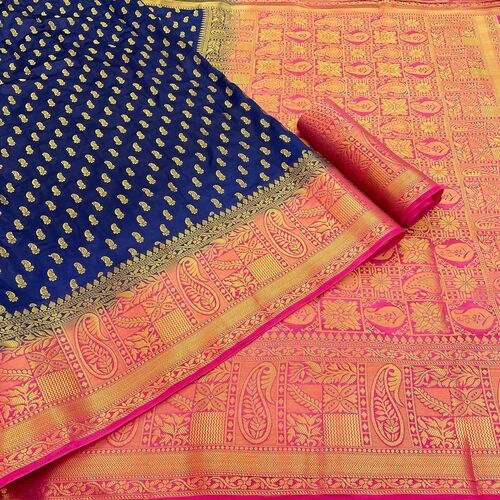 Traditional Richa Blue Nylon Silk