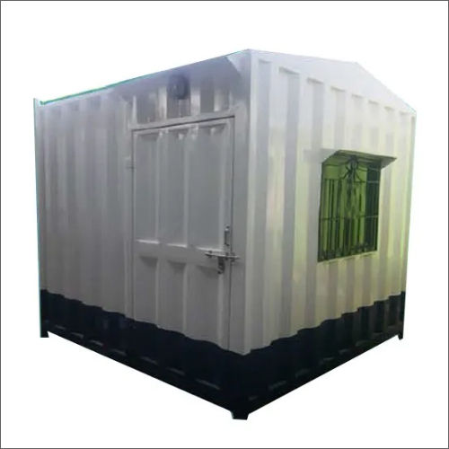 White-Green Mild Steel Portable Security Cabin