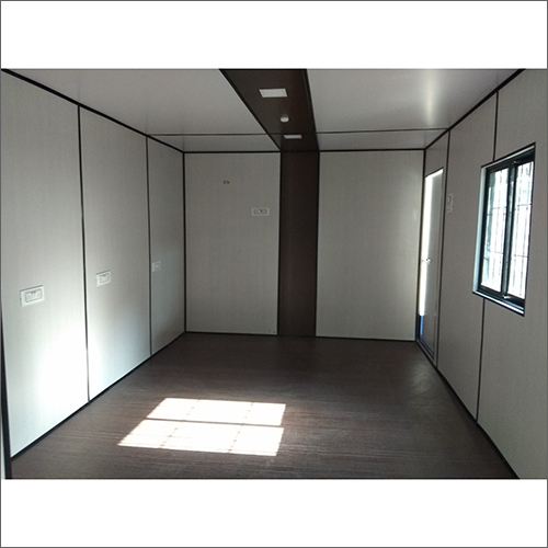 Mild Steel Office Container - G.I./M.S. Material, White-Blue Finish, One Door Design | Customizable Styles and Enhanced Durability