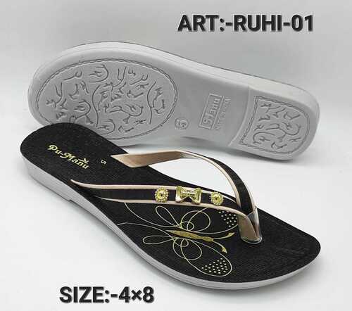 Ladies Black Color Slipper