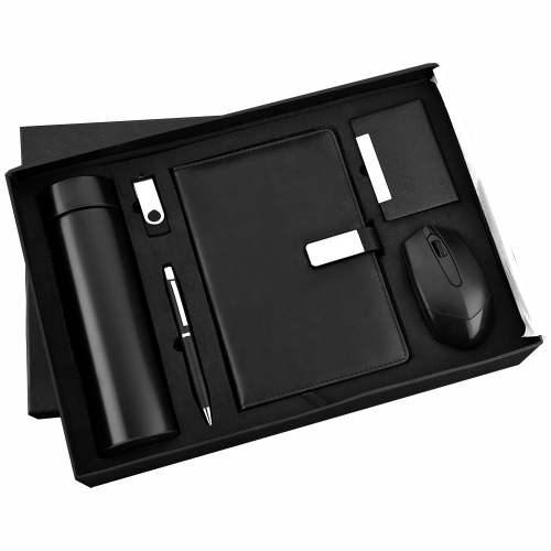 6 in 1 Wireless Mouse USB Pendrive Diary Bottle Pen Cardholder  Combo Set Sr 181