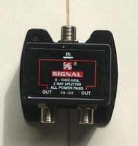 2 Way Splitter - 1 Port Powerpass & All Port Powerpass | High Quality F-type Connectors, Tested With Vector Network Analyzer (1300mhz)