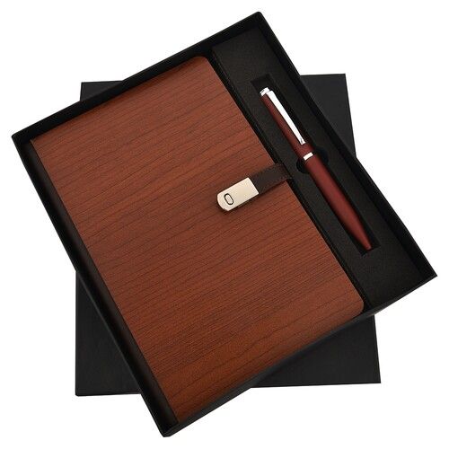 2 in 1 Pen Diary Combo Set Sr 147 Wood Lock