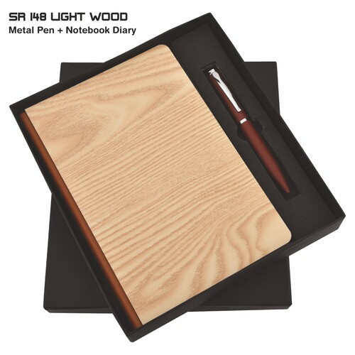 2 in 1 Pen Diary Combo Set Sr 148 Light Wood