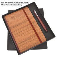 2 in 1 Pen Diary Combo Set Sr 149 Dark Wood Elastic