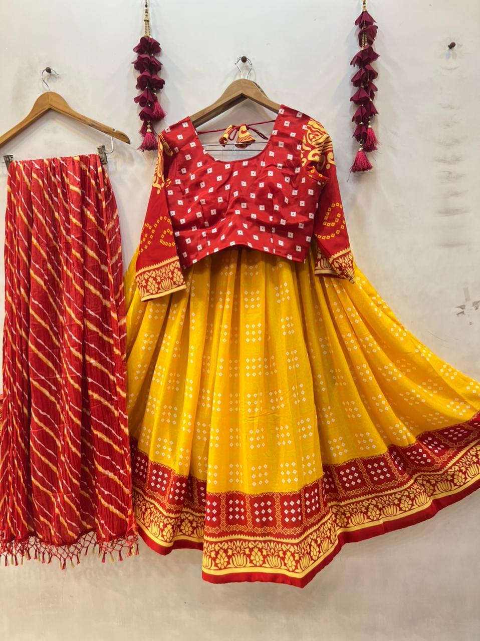 Women Digital print On Sico Silk Fabric Lehenga Choli...