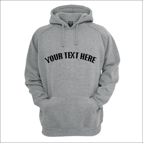 Washable Mens Fleece Grey Hoodie