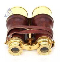 Nautical Brass Leather Hand Held Binoculars 6 Inch Telescope Decor Home