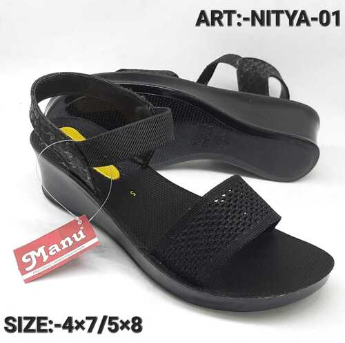 Ladies Fancy Black Slipper