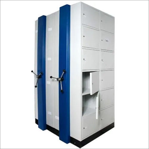 Blue And White Industrial Compactor Storage System