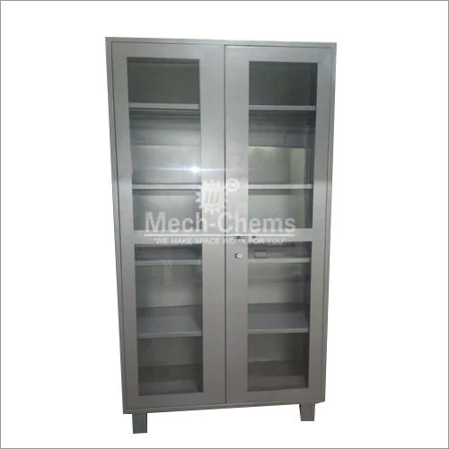 Gray Glass Door Cupboard